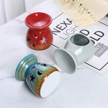 1pc Random Kiln Change Moon & Star Shape Incense Burner For Candle, Essential Oil, Japanese Style Aromatherapy Furnace Decor - Multicolor - View 1