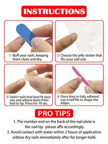 Obtén el  de un kit de manicura completo y de moda en forma de ataúd largo con 24 piezas de unicolor satinado/brillante azul y cubierta completa, con pegamento de gelatina y lima de uñas, adecuado para fiestas, bailes y uso diario, suministros para uñas de presión uñas falsas uña falsa uña acrílica