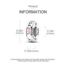 1 件 S925 粉紅色永遠家庭設計圓珠相容 3 毫米手鍊和項鍊、diy 珠寶配件和個人化禮物,適合女士日常佩戴 - 銀色 - 查看 5