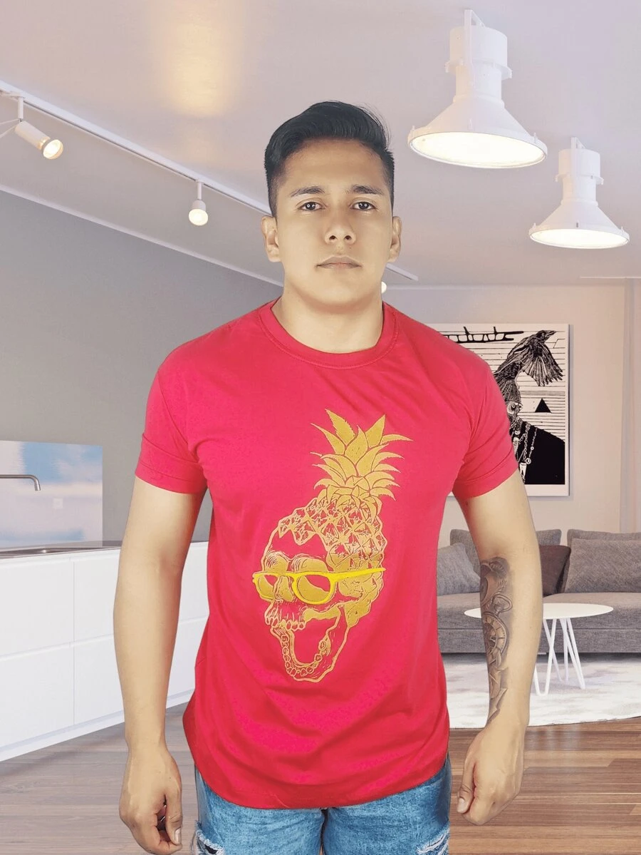 Men T-Shirts - 紅色 - 查看 1