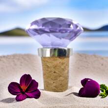 2 Customized Purple Crystal Diamond Wine Stoppers Wedding Dration Elegant Birthday Gift Crystal Diamond Shape  Friendly Drink Stopper Champagne Stopper - Purple - View 7