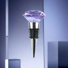 2 Customized Purple Crystal Diamond Wine Stoppers Wedding Dration Elegant Birthday Gift Crystal Diamond Shape  Friendly Drink Stopper Champagne Stopper - Purple - View 5