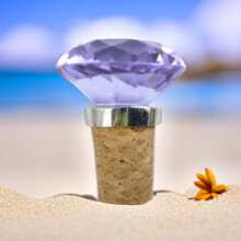 2 Customized Purple Crystal Diamond Wine Stoppers Wedding Dration Elegant Birthday Gift Crystal Diamond Shape  Friendly Drink Stopper Champagne Stopper - Purple - View 6