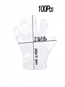 100Pcs Plastic Disposable Gloves For Cooking, Meal Prep, Kitchen, BBQ, Cleaning, Restaurant Service, Crafts Making - White - View 3