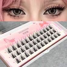 36串自然觀感的l型薄透黑邊假睫毛,穿戴輕便、容易,適用於日常及舞台化妝,黑色 - L - 查看 6