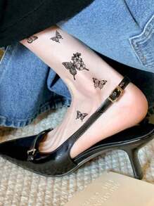 30 Creative Đen Loại bướm Hình xăm tạm thời Hình dán Dành Cho Nam Và Nữ , Chống nước , Thích hợp Đối với Arm , Mặt , Ngón tay Và Cái cổ Và Bất cứ nơi nào - màu đen - Xem 3