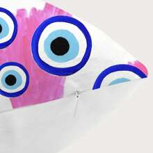 1入組45*45cm/17.7*17.7英寸的眼睛圖案家居沙發裝飾用涤纶數字印花靠墊套,隱藏拉鍊,餐廳座椅靠墊套（不含內枕） - 彩色 - 查看 7