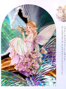 30pcs/Pack Genie In The Flower Girls PET 3D Gold Junk Journal Scrapbooking Decorative Craft Scrapbook Stickers 15design Partten - Blue - View 4