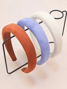 1 Miếng Cô gái Mùa Đông Màu thuần Ấm áp Lông tơ Ngắn Chất vải Dây buộc tóc , Không trượt Quấn đầu Với Cao Vương miện Và Lỏng lẻo phù hợp Đối với Sử dụng hàng ngày - màu nâu - Xem 5