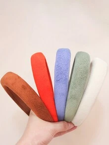 1 Miếng Cô gái Mùa Đông Màu thuần Ấm áp Lông tơ Ngắn Chất vải Dây buộc tóc , Không trượt Quấn đầu Với Cao Vương miện Và Lỏng lẻo phù hợp Đối với Sử dụng hàng ngày - màu nâu - Xem 7