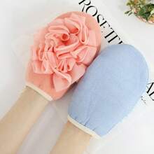 1pc Double-Sided Thickened Fiber & Pe Exfoliating Bath Towel, Scrub Mitt For Men And Women - Dark Grey - View 5