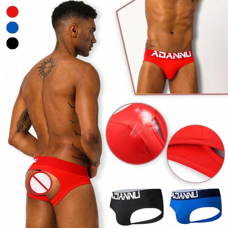 Hombre Suspensorio Tipo Tanga Levanta Glúteo Sexy Bóxer - Azul - Ver 1