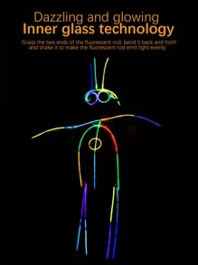 50pcs/100pcs Glow Stick With Connectors, Creative Gift, Party Decoration - Multicolor - View 6