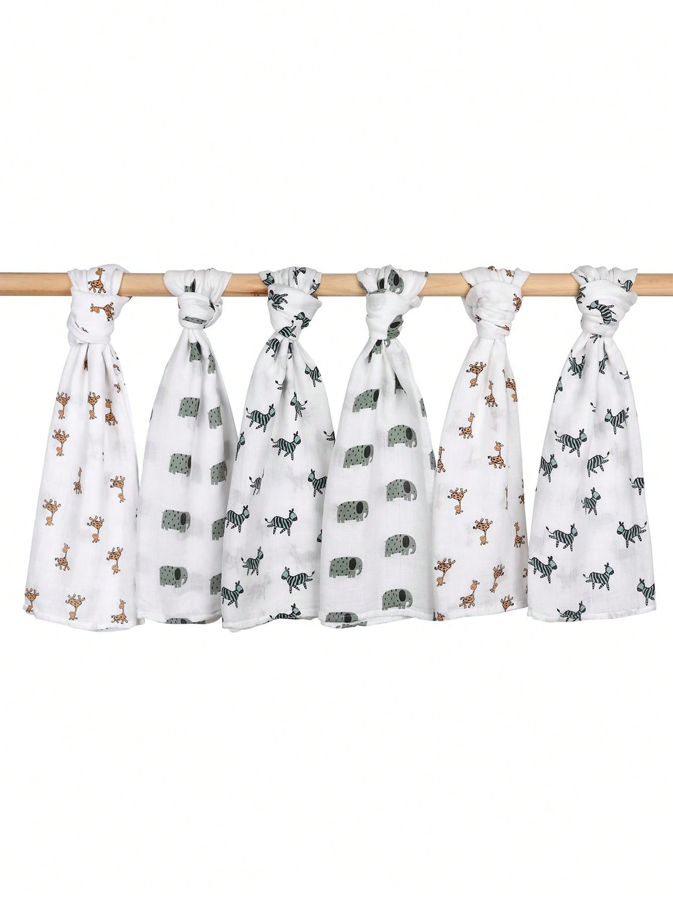 6 Packs Baby Receiving Blanket Boy Muslin Swaddle Blankets Girl Newborn