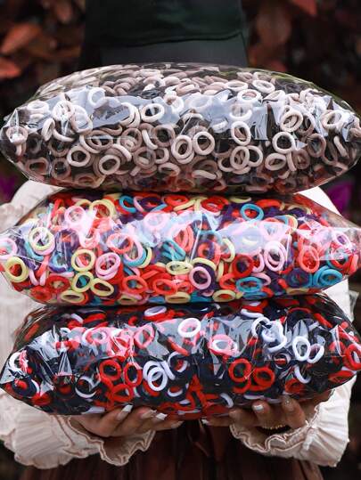 100pcs Mixed Color Women's Small Size Y2k Minimalist Hair Ties Set, Suitable For Daily Use And Fashion Matching With Clothing, Accessories Headwears For Hair Styling Casual Ponytail Holders Hair Elastics Hair Rubber Bands Scrunchies Hair Rope Elastic Hair Tie, Hair Bobbles Head Accessories Elastic Band