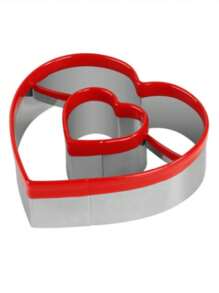 1set Stainless Steel Pvc Edge Heart Shaped Valentine'S Day Cookie Mold, Diy Cake Mold Baking Tool - Multicolor - View 7