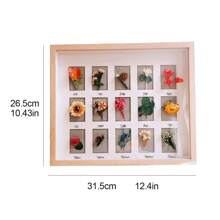 1pc Diy Plant Specimen Frame With 3d Open Box Design For Dried Flowers, Insects, Shells, Polymer Clays And More - Wood Color - View 2