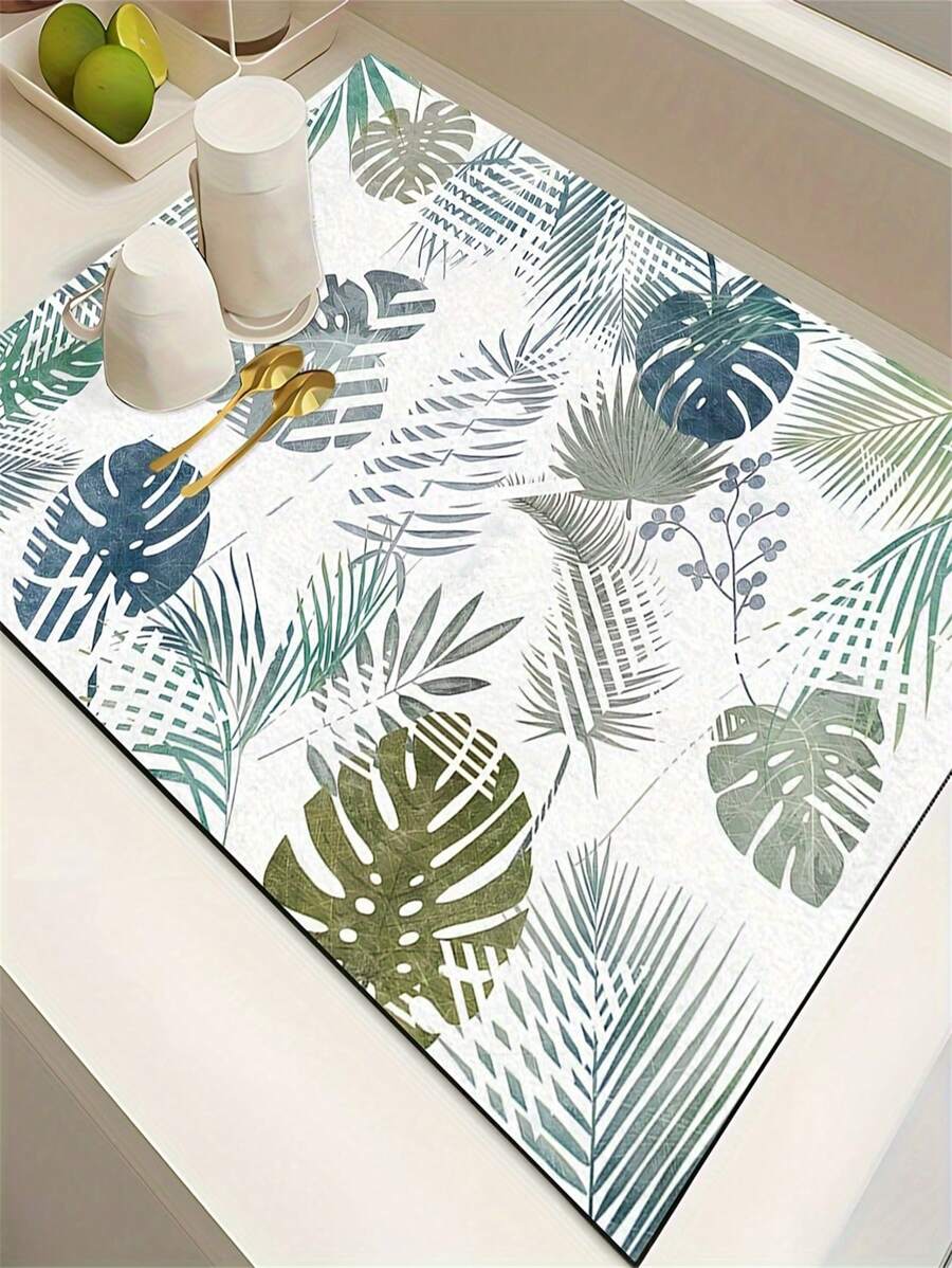 鐵質葉子圖案易於清潔餐墊，適用於家居廚房和餐廳裝飾 - 6 - 查看 1