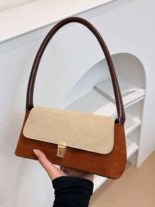 Fashionable Pleated Shoulder Armpit Bag - Brown - View 4