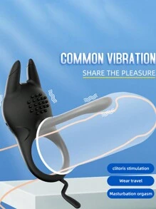 1 pieza Anillo vibratorio para el pene - Anillo vibrador peneano de 2 en 1 con 10 niveles de vibración, juguete sexual de silicona para adultos, juguete sexual para parejas