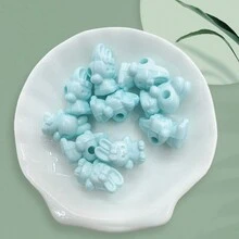 10入組卡通可愛的立體兔子豆珠,diy珠寶配件,13*19mm亞克力動物掛墜,製作手鍊 - 約13*19mm/10個 - 查看 17