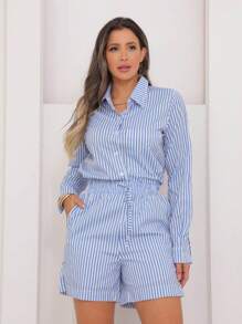 Women Two-Piece Outfits - 藍色 - 查看 3