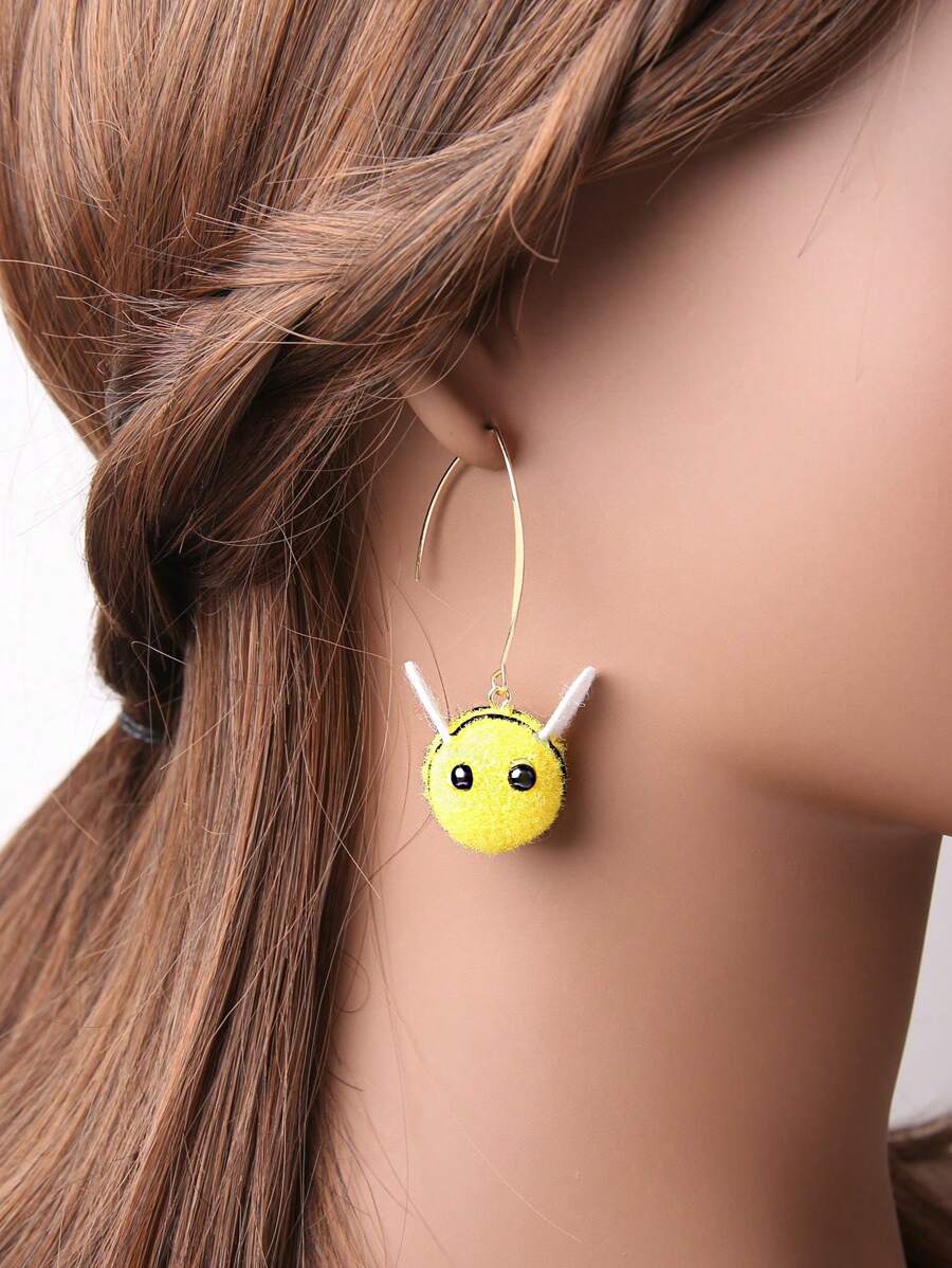 1pair Cute Bee Shaped Earrings For Women - Multicolor - View 1