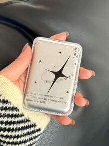 1款韓國可愛卡通人造皮革錢包卡片持有者磁性盒式卡片持有者錢包時尚韓國飾品 - 銀色 - 查看 3