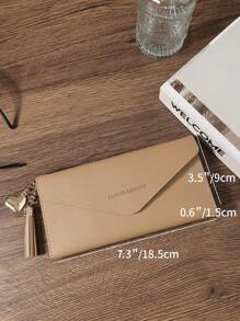 SOUTHLAND&KANGAROO Lettre Cœur et Décoration à franges Style Vintage Femme Mode Moderne Entreprise Fine Portable Polyvalente Grande Capacité Porte-Carte Crédit Fermeture Éclair Porte-Monnaie Rangement Carte Identité Argent Décontracté Parfait École Université Travail Navette Fête des Enseignants Rentrée Scolaire Anniversaire Cadeau Couple Femme Cadre Supérieur Étudiant Université Fournitures Scolaires Chambre Université Rentrée Scolaire Portefeuille Femme