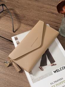 SOUTHLAND&KANGAROO Lettre Cœur et Décoration à franges Style Vintage Femme Mode Moderne Entreprise Fine Portable Polyvalente Grande Capacité Porte-Carte Crédit Fermeture Éclair Porte-Monnaie Rangement Carte Identité Argent Décontracté Parfait École Université Travail Navette Fête des Enseignants Rentrée Scolaire Anniversaire Cadeau Couple Femme Cadre Supérieur Étudiant Université Fournitures Scolaires Chambre Université Rentrée Scolaire Portefeuille Femme