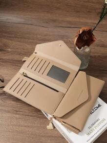 SOUTHLAND&KANGAROO Lettre Cœur et Décoration à franges Style Vintage Femme Mode Moderne Entreprise Fine Portable Polyvalente Grande Capacité Porte-Carte Crédit Fermeture Éclair Porte-Monnaie Rangement Carte Identité Argent Décontracté Parfait École Université Travail Navette Fête des Enseignants Rentrée Scolaire Anniversaire Cadeau Couple Femme Cadre Supérieur Étudiant Université Fournitures Scolaires Chambre Université Rentrée Scolaire Portefeuille Femme