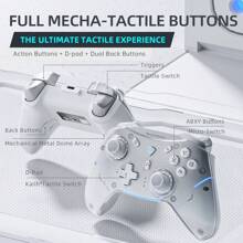 Machenike G5 Pro White Gamepad Wireless Gaming Controller Hall Trigger Joystick Mecha-Tactile Buttons Compatible With Switch PC Android IOS - White - View 6