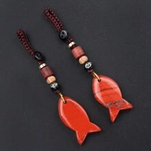 2入組/套晶瑪瑙繩編小魚鑰匙扣,迷人的包飾珠寶配件 - 均碼 - 查看 21