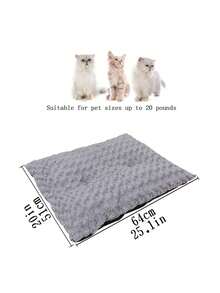 1pc Grey Rose Pattern Pet Bed Suitable For Pets Up To 20kg, Size: 64x51cm - Grey - View 8