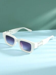 新款欧美时尚个性方形时尚女士眼镜，采用字母设计，适合街头风格和旅行装饰 - 彩色 - 查看 4