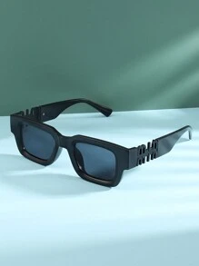 新款欧美时尚个性方形时尚女士眼镜，采用字母设计，适合街头风格和旅行装饰 - 彩色 - 查看 2