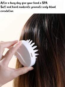 1入組矽膠毛刷按摩洗髮水,頭皮護理及清潔工具,適用於乾/濕髮 - 彩色 - 查看 6