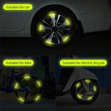 20Pcs Car Wheel Hub Reflective Stickers, Tire Rim Luminous StickersRoadway Safety Reflective Strip For Auto Car Motorcycle Bicycle - Red - View 5
