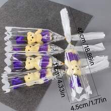 熊形香皂薔薇花束,情人節,感恩節,父親節,母親節禮物,適用於朋友,婚禮,家居裝飾,臥室裝飾 - 紫色 - 查看 3