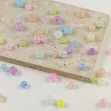 50/100入組彩色丙烯酸珠子（8mm * 10mm）,有破裂玻璃效果,適用於diy人工珠寶製作、手鍊、耳環、項鍊、生日禮物等 - 淺混色 - 查看 8