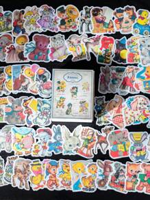 100pcs Retro Doodle Boxed Stickers/Graffit Waterproof Stickers Notebook Mobile Phone Shell Water Cup Decorative Journal Stickers - Multicolor - View 1