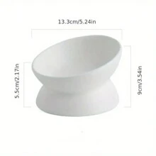 طبقات الحيوانات الأليفة المائلة بالسيراميك الغير قابلة للانزلاق مع حامل للكلاب والقطط-تقليل الإجهاد على الرقبة وتحسين الهضم -تصميم لطيف لطيف سيراميك قاعدة لشرب الماء وأكل القطط داخل المنزل