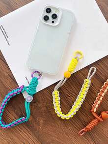 1入組情侶通用鑰匙扣,情人節禮物,編織有彈性的鑰匙扣,多功能手腕鑰匙扣,可連接手機,便攜式汽車鑰匙扣,全季度通用的包、腰部鑰匙扣 - 彩色 - 查看 1