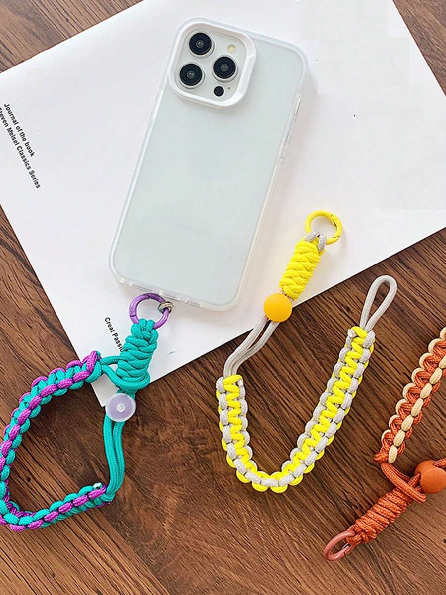 1入組情侶通用鑰匙扣,情人節禮物,編織有彈性的鑰匙扣,多功能手腕鑰匙扣,可連接手機,便攜式汽車鑰匙扣,全季度通用的包、腰部鑰匙扣 - 彩色 - 查看 1