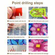 1套2023新款鑽石畫工具箱,夢網5d全鑽鑽石繡線diy十字繡藝術家居裝飾 - 彩色 - 查看 5