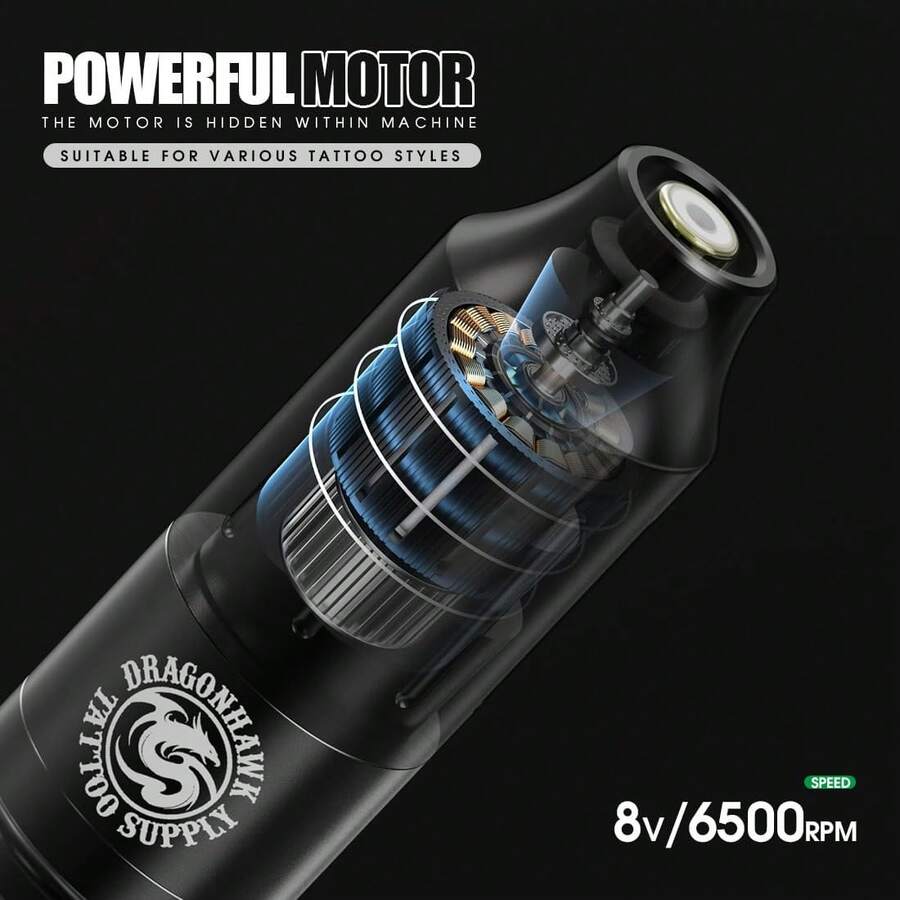 Dragonhawk S11 Tattoo Gun Machine B2 Wireless Tattoo Battery Kit