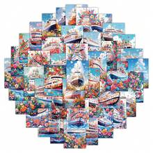 60 張騎乘波浪和車輪貼紙適用於筆記型電腦、手機殼、杯子、行李箱、滑板、吉他、家居裝飾、剪貼簿