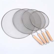1pc, Stainless Steel Anti-Oil Mesh For Frying And Cooking - Prevents Oil Splashes And Explosions - Keeps Your Kitchen Clean And Organized - Perfect For Oil Separation And Overflow Prevention - Silver - View 1