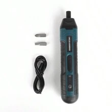 無線電動螺絲刀套裝,電動螺絲刀無線套裝,可充電前置led螺絲和/位套裝,附3種配件 - 墨綠色 - 查看 1