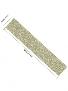 1pc Vintage Flower & Bird Table Runner, Blue-Green Rectangular Decorative Cloth For Kitchen, Dining Room, Home, Holiday Parties, Wedding, Machine Washable, 72*13 Inches - Flower C - View 2